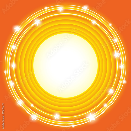 Vector: orange background with circles and stars orange background with circles and stars
