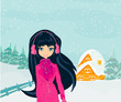 happy winter girl