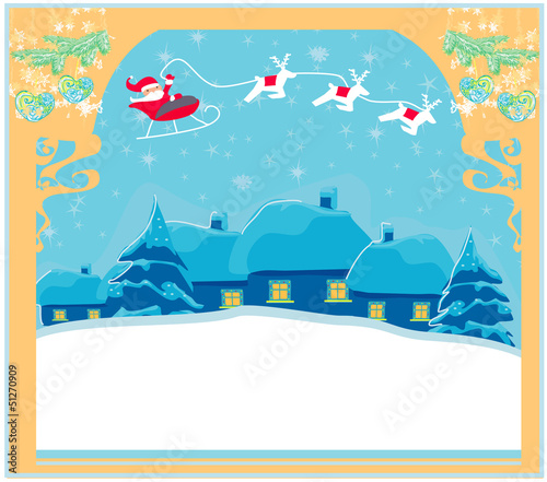 Illustration: Santa and winter landscape Santa and winter landscape