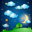 Fantasy landscape at night