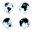 Planet Erde aus Glas 3D Ale Kontinente