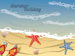 Summer beach postcard