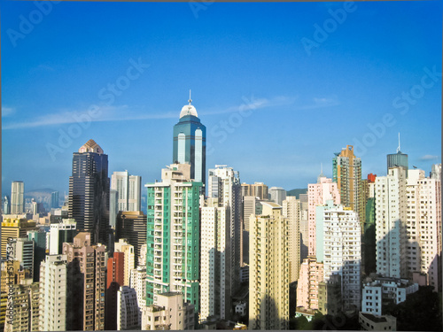 Photo: Skyscrapers in Hong Kong with sun 2 Skyscrapers in Hong Kong with sun 2