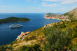 Scenic view of Dubrovnik coast with cruze ship