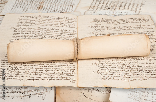 Photo: Rolled manuscripts Rolled manuscripts