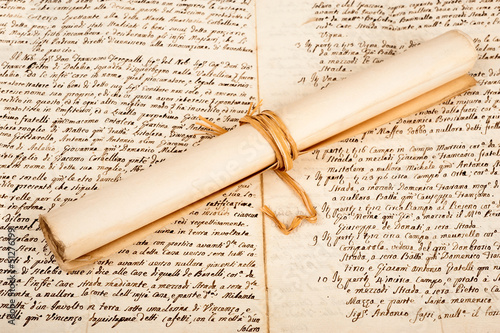 Photo: Rolled parchment Rolled parchment
