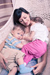 woman with twins