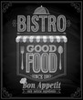 Bistro Poster - Chalkboard. Vector illustration.