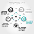 turquoise circel timeline infographic with big rings