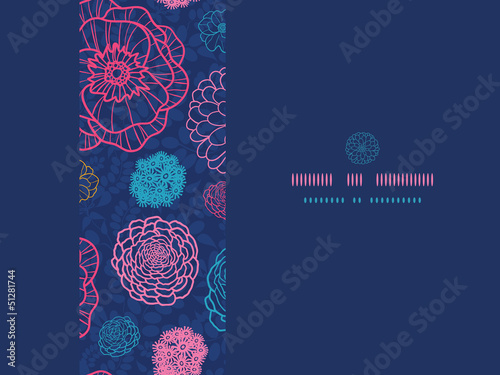 Vector: Vector glowing night flowers elegant horizontal seamless pattern Vector glowing night flowers elegant horizontal seamless pattern