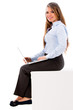 Business woman working on a laptop