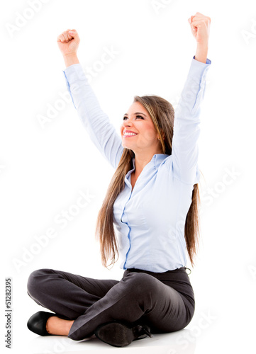 Photo: Business woman with arms up Business woman with arms up