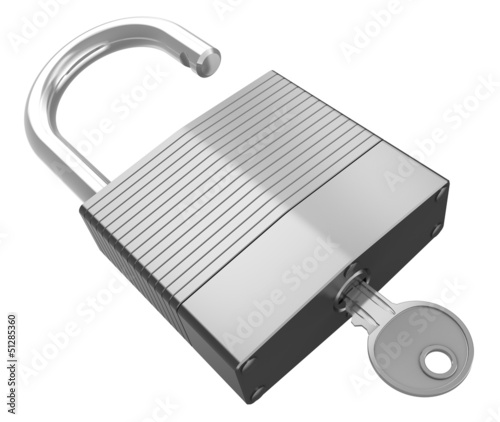 Illustration: isolated lock with key isolated lock with key