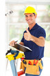 cctv camera teachnician thumb up