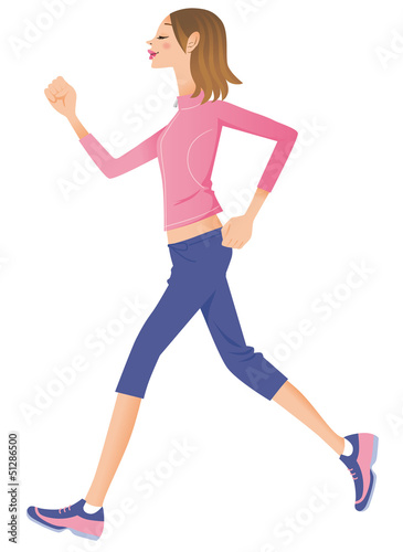 Illustration: ランニングをする女性 ランニングをする女性