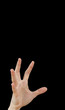 White hand on black