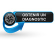 diagnostic sur bouton web design bleu