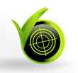 diagnostic sur bouton vert et noir