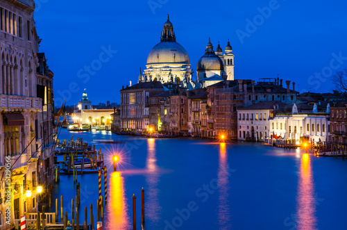 Photo: Grand Canal of Venice by night Grand Canal of Venice by night