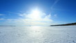 Time lapse of clouds over winter snow field
