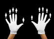 gender balance - hands with women and men icons