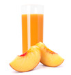 Peach fruit juice in glass