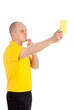 Football referee showing you the yellow card