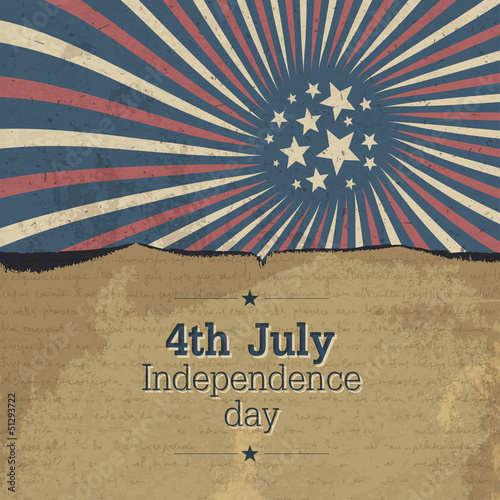 Vector: Vintage 4th july poster with rays. Vector, EPS10 Vintage 4th july poster with rays. Vector, EPS10