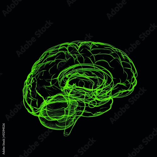 Illustration: Xray green brain Xray green brain