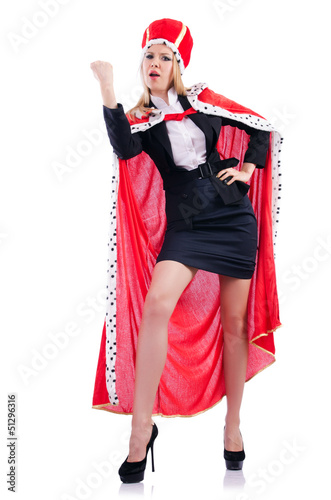 Photo: Businesswoman in royal suit isolated on white Businesswoman in royal suit isolated on white