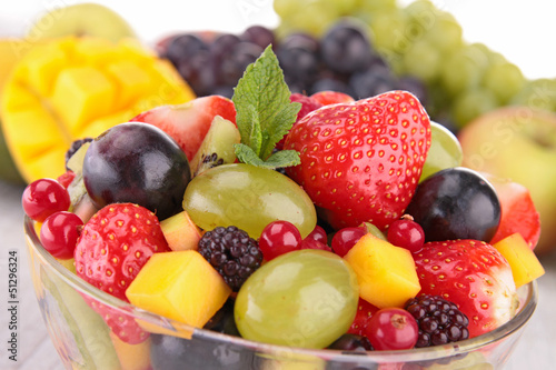 Photo: fresh fruits salad in bowl fresh fruits salad in bowl