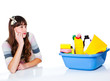 Basin full with detergents