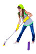 Teen with mop