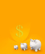 Piggy bank diagram with dollar sign