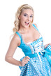 Kesse junge Frau isoliert im Dirndl - typisch bayerisch