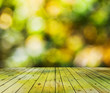 bright bokeh and wooden floor
