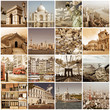 Collage vintage villes du monde