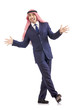 Arab man dancing from joy