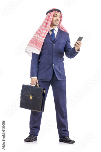 Photo: Arab businessman isolated on white Arab businessman isolated on white