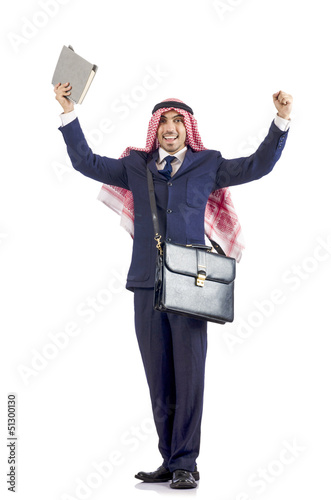 Photo: Arab businessman isolated on white Arab businessman isolated on white