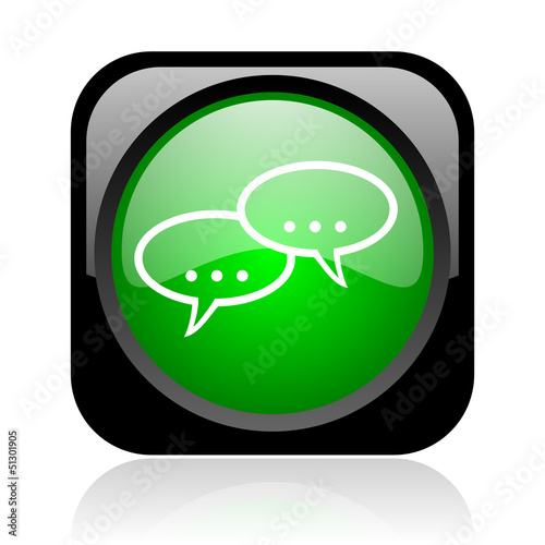Illustration: forum black and green square web glossy icon forum black and green square web glossy icon