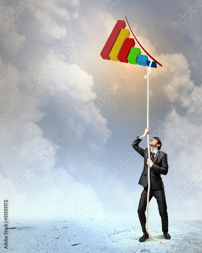 Photo: Image of businessman climbing rope Image of businessman climbing rope