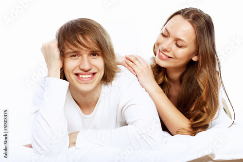 Photo: Young couple at home Young couple at home