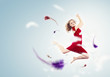 Young girl floating