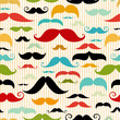 Mustache seamless pattern in vintage style