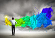Man painting splashes