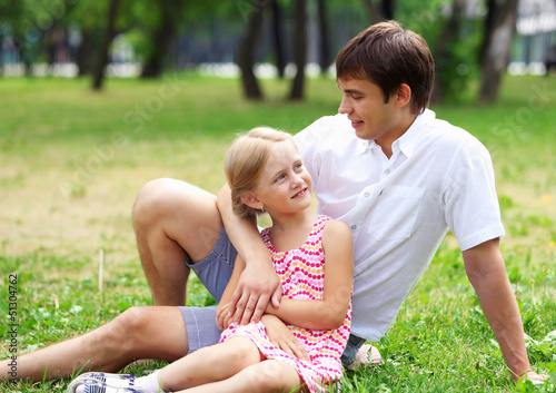Photo: Father and daughter in the park Father and daughter in the park