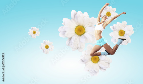 Photo: Image of sport woman jumping Image of sport woman jumping