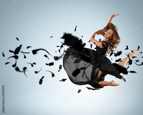 Photo: Young girl floating Young girl floating