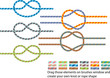 Vector: Vector pack of various climbing rope pattern Vector pack of various climbing rope pattern